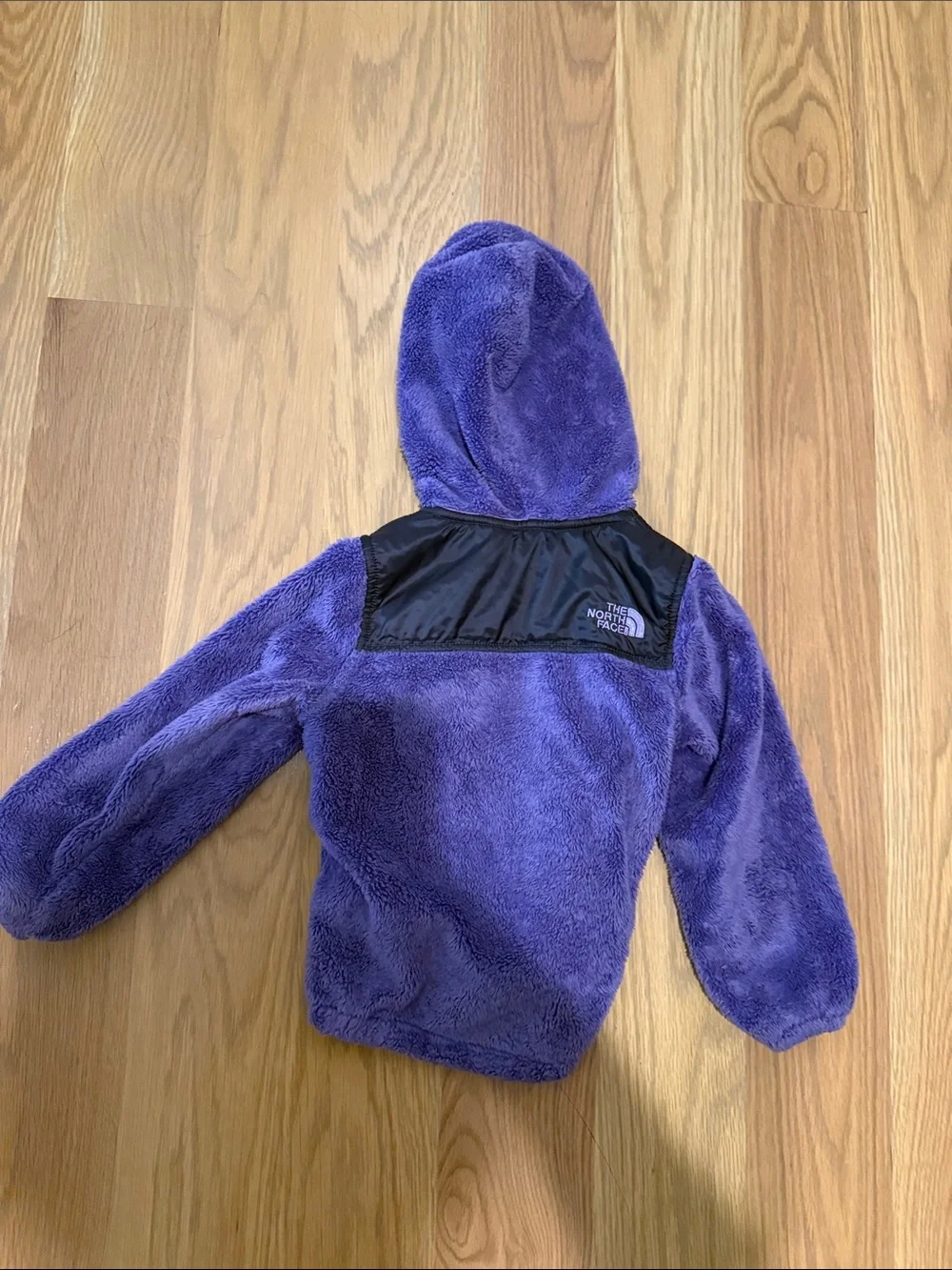 The North Face Purple Fleece Hooded Jacket with Black Yoke 2T